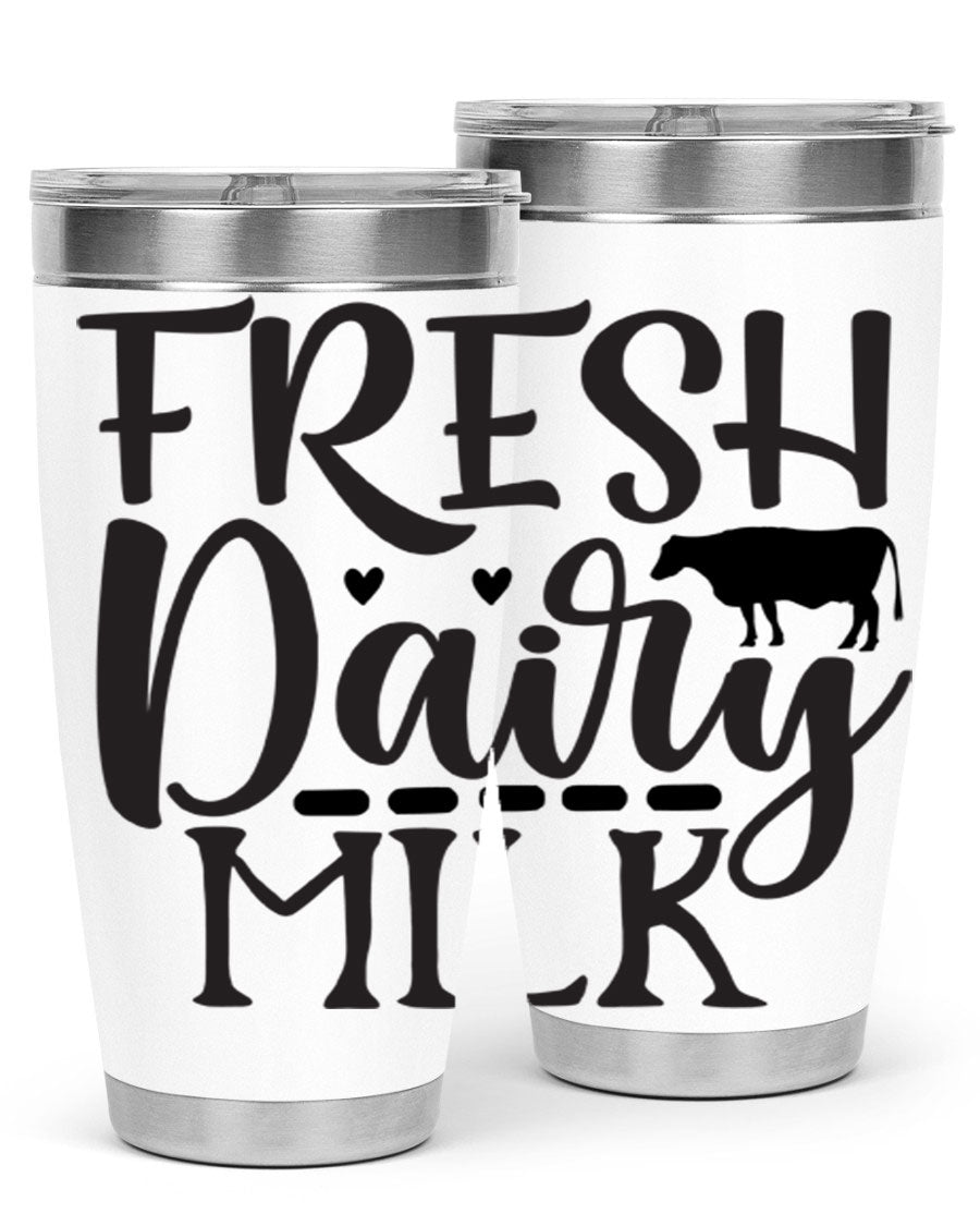 Fresh Dairy Milk 94# Tumbler, a double wall vacuum stainless steel tumbler with copper lining, designed for hot and cold beverages.