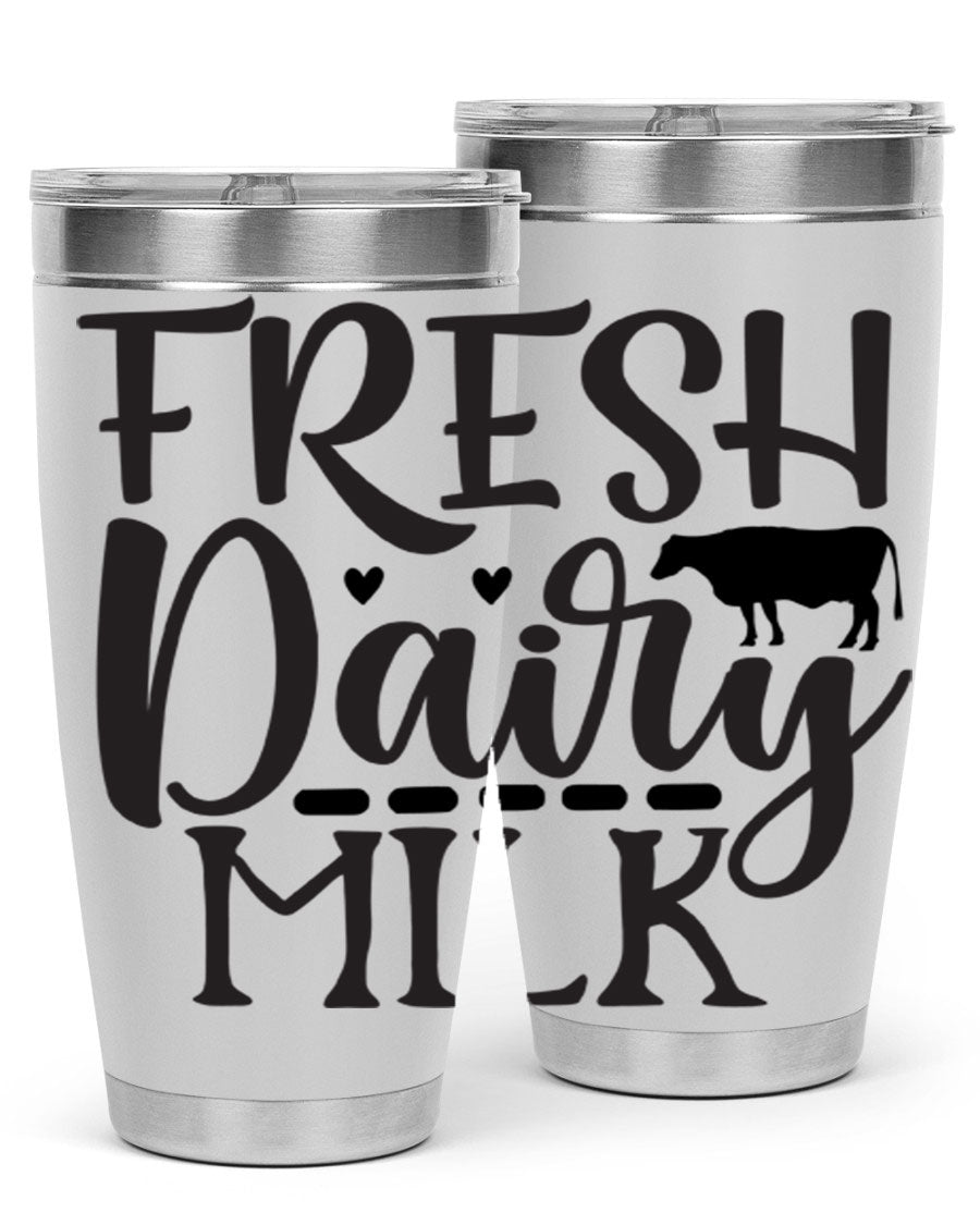 Fresh Dairy Milk 94# Tumbler, a double wall vacuum stainless steel tumbler with copper lining, designed for hot and cold beverages.