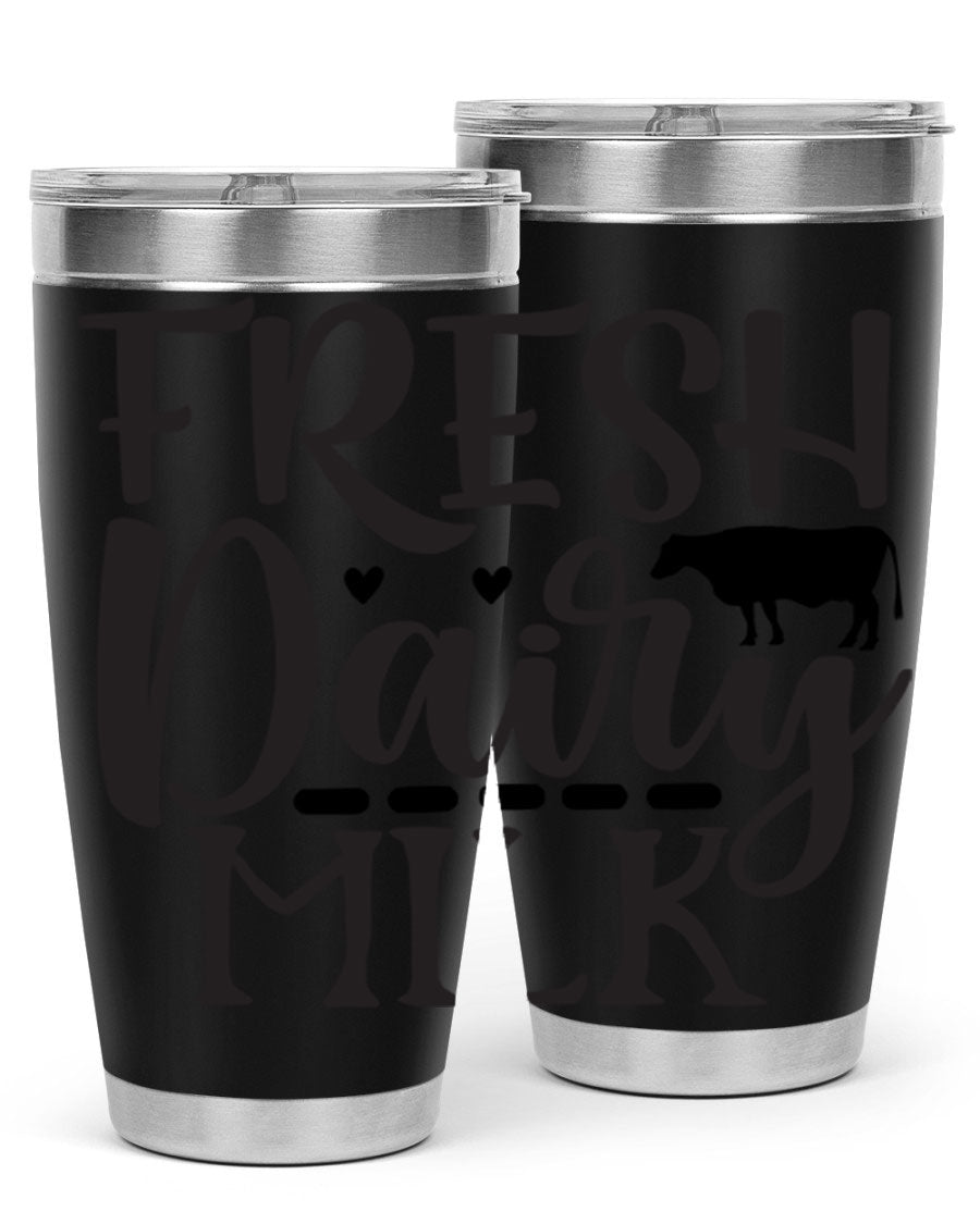 Fresh Dairy Milk 94# Tumbler, a double wall vacuum stainless steel tumbler with copper lining, designed for hot and cold beverages.