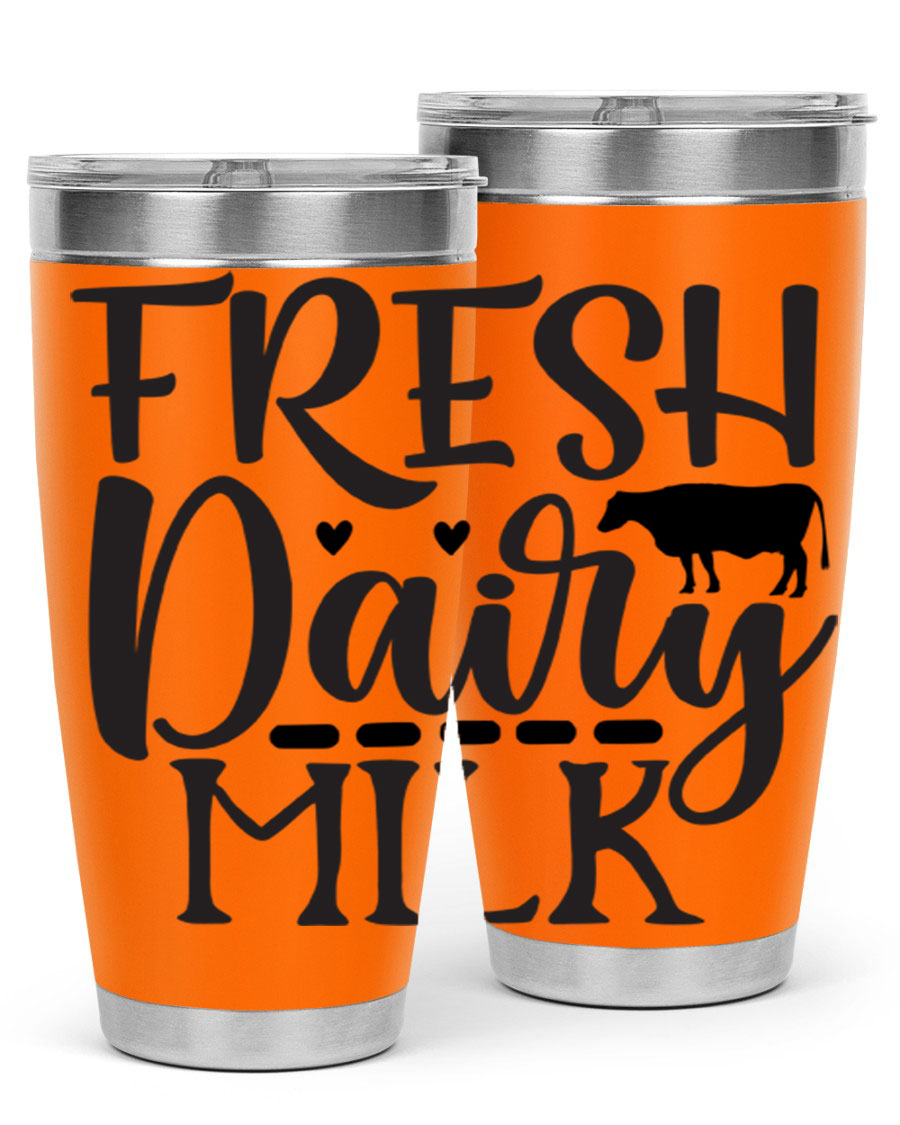 Fresh Dairy Milk 94# Tumbler, a double wall vacuum stainless steel tumbler with copper lining, designed for hot and cold beverages.