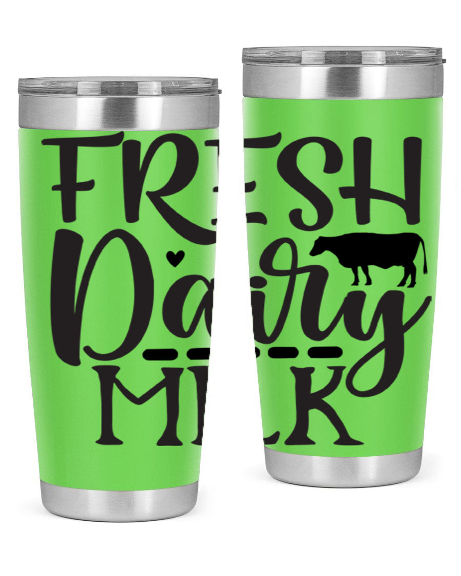 Fresh Dairy Milk 94# Tumbler, a double wall vacuum stainless steel tumbler with copper lining, designed for hot and cold beverages.