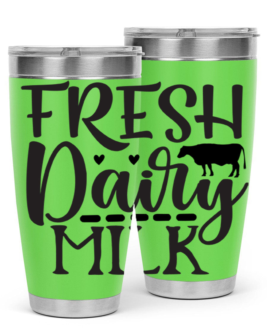 Fresh Dairy Milk 94# Tumbler, a double wall vacuum stainless steel tumbler with copper lining, designed for hot and cold beverages.