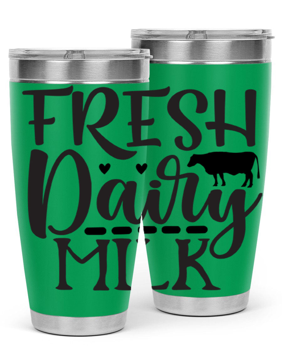 Fresh Dairy Milk 94# Tumbler, a double wall vacuum stainless steel tumbler with copper lining, designed for hot and cold beverages.