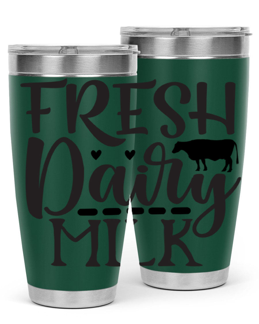 Fresh Dairy Milk 94# Tumbler, a double wall vacuum stainless steel tumbler with copper lining, designed for hot and cold beverages.