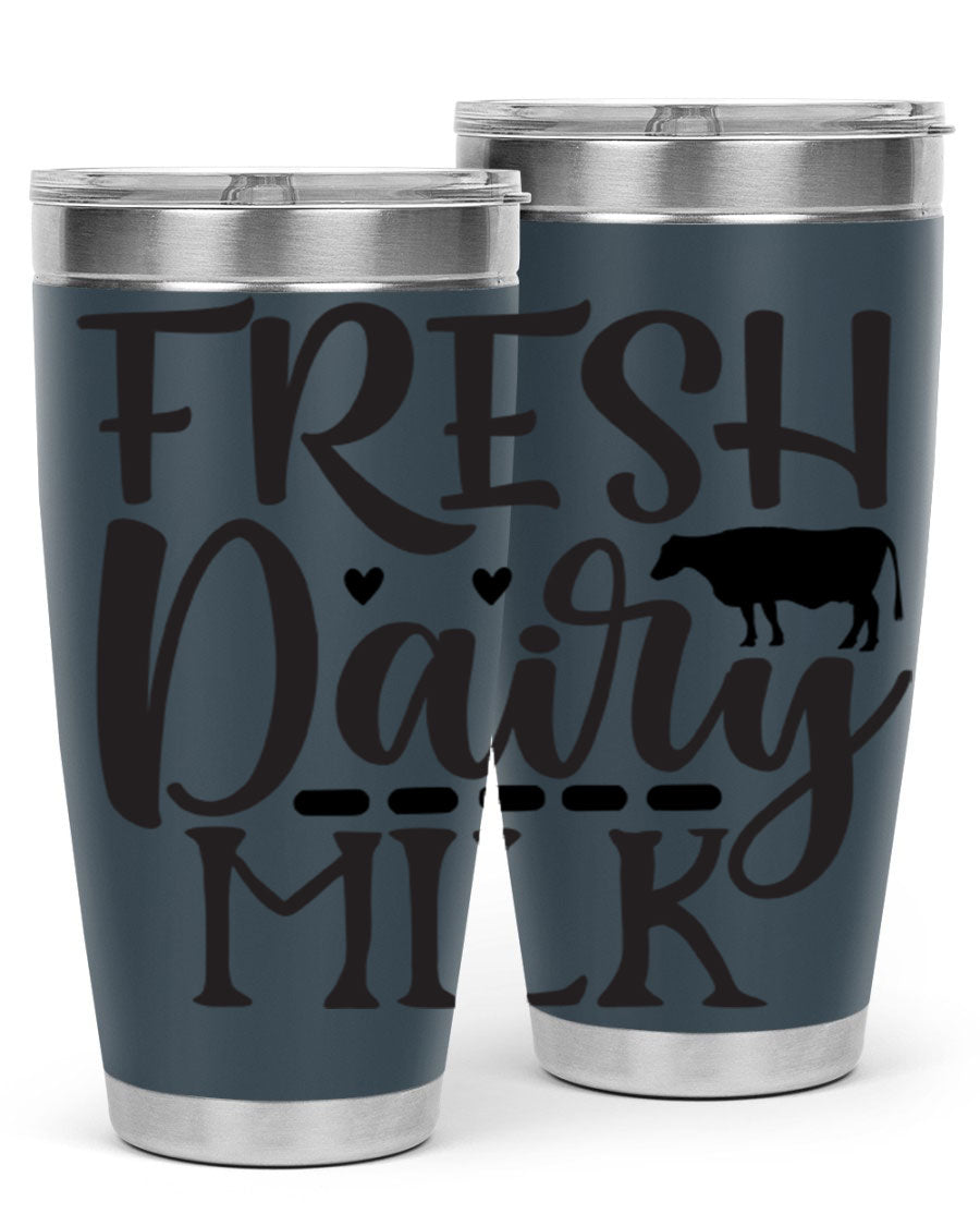 Fresh Dairy Milk 94# Tumbler, a double wall vacuum stainless steel tumbler with copper lining, designed for hot and cold beverages.