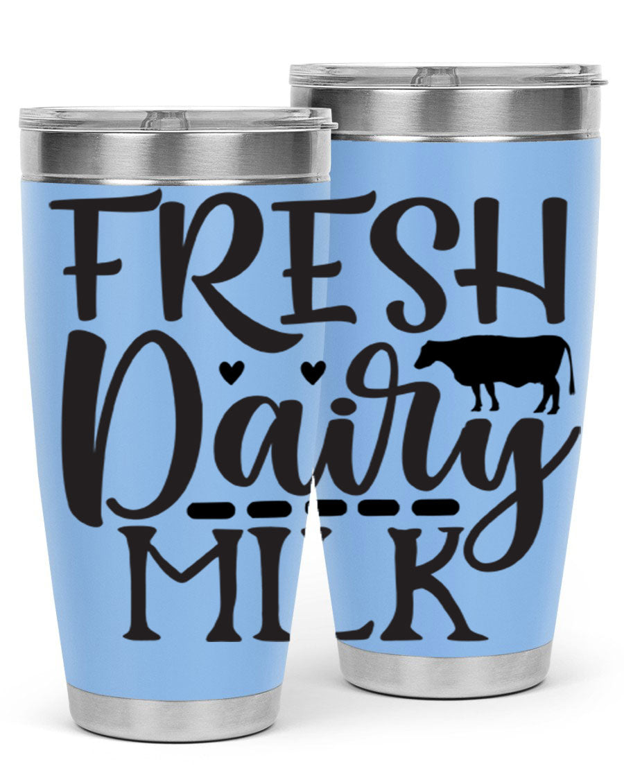 Fresh Dairy Milk 94# Tumbler, a double wall vacuum stainless steel tumbler with copper lining, designed for hot and cold beverages.
