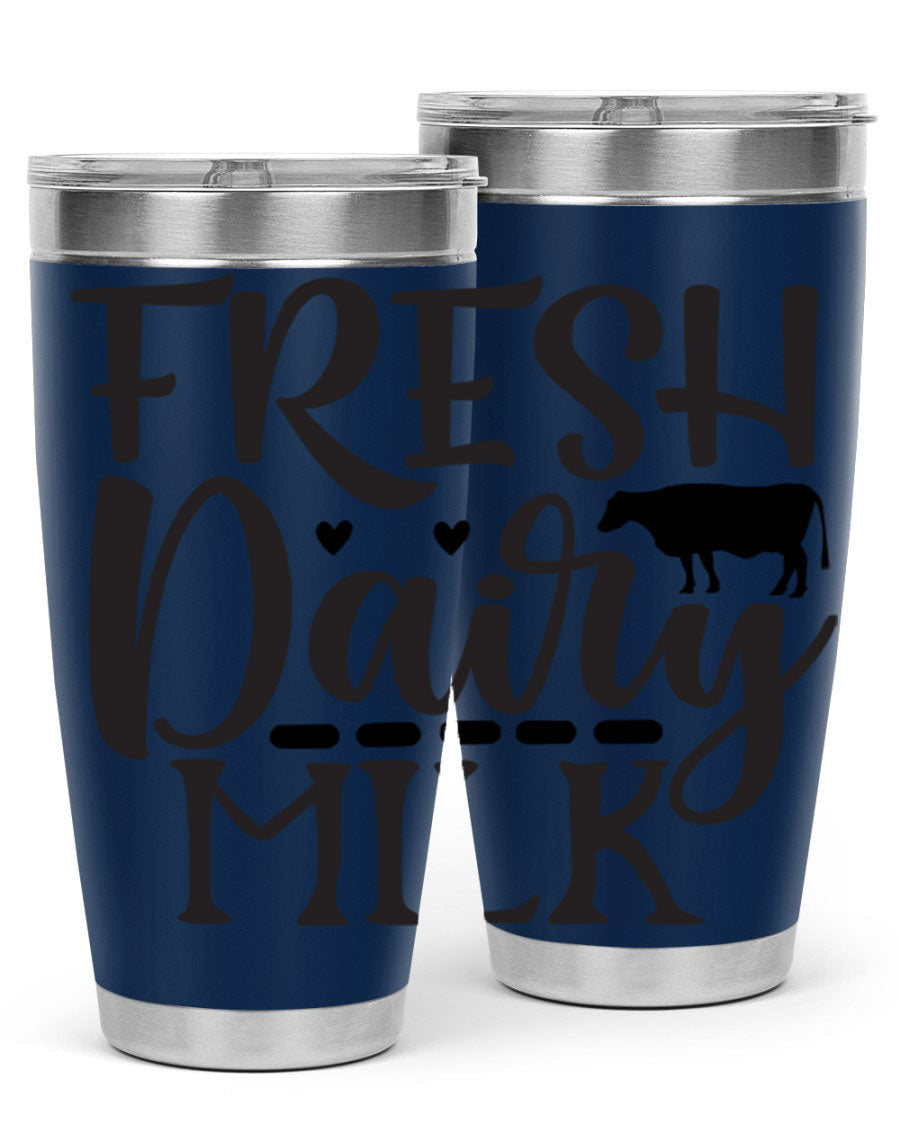 Fresh Dairy Milk 94# Tumbler, a double wall vacuum stainless steel tumbler with copper lining, designed for hot and cold beverages.