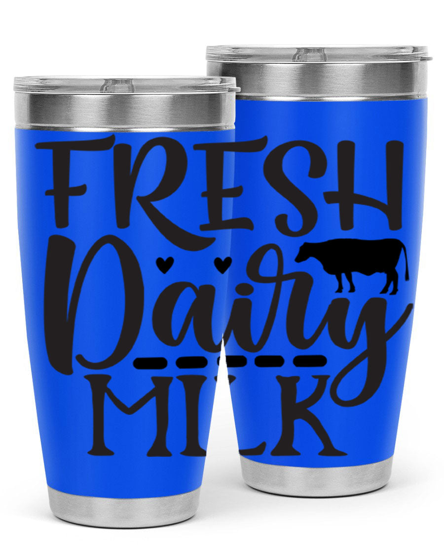 Fresh Dairy Milk 94# Tumbler, a double wall vacuum stainless steel tumbler with copper lining, designed for hot and cold beverages.