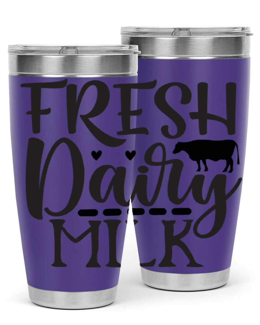 Fresh Dairy Milk 94# Tumbler, a double wall vacuum stainless steel tumbler with copper lining, designed for hot and cold beverages.