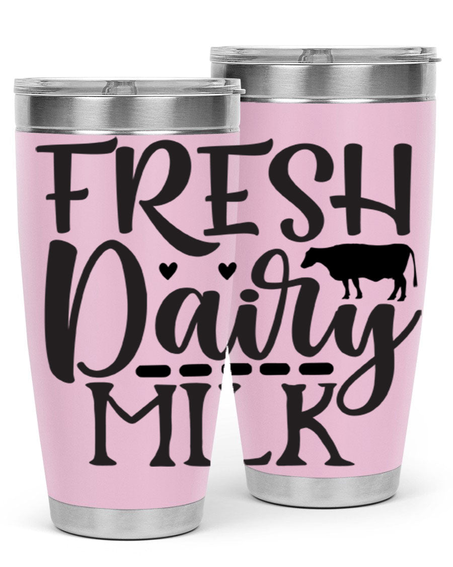 Fresh Dairy Milk 94# Tumbler, a double wall vacuum stainless steel tumbler with copper lining, designed for hot and cold beverages.