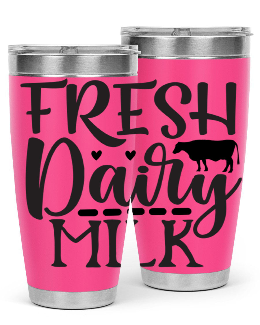 Fresh Dairy Milk 94# Tumbler, a double wall vacuum stainless steel tumbler with copper lining, designed for hot and cold beverages.
