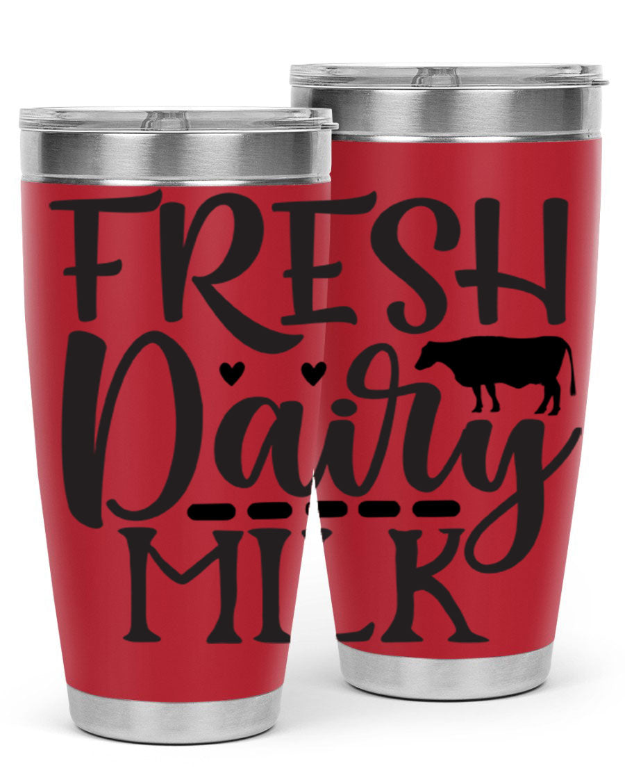Fresh Dairy Milk 94# Tumbler, a double wall vacuum stainless steel tumbler with copper lining, designed for hot and cold beverages.