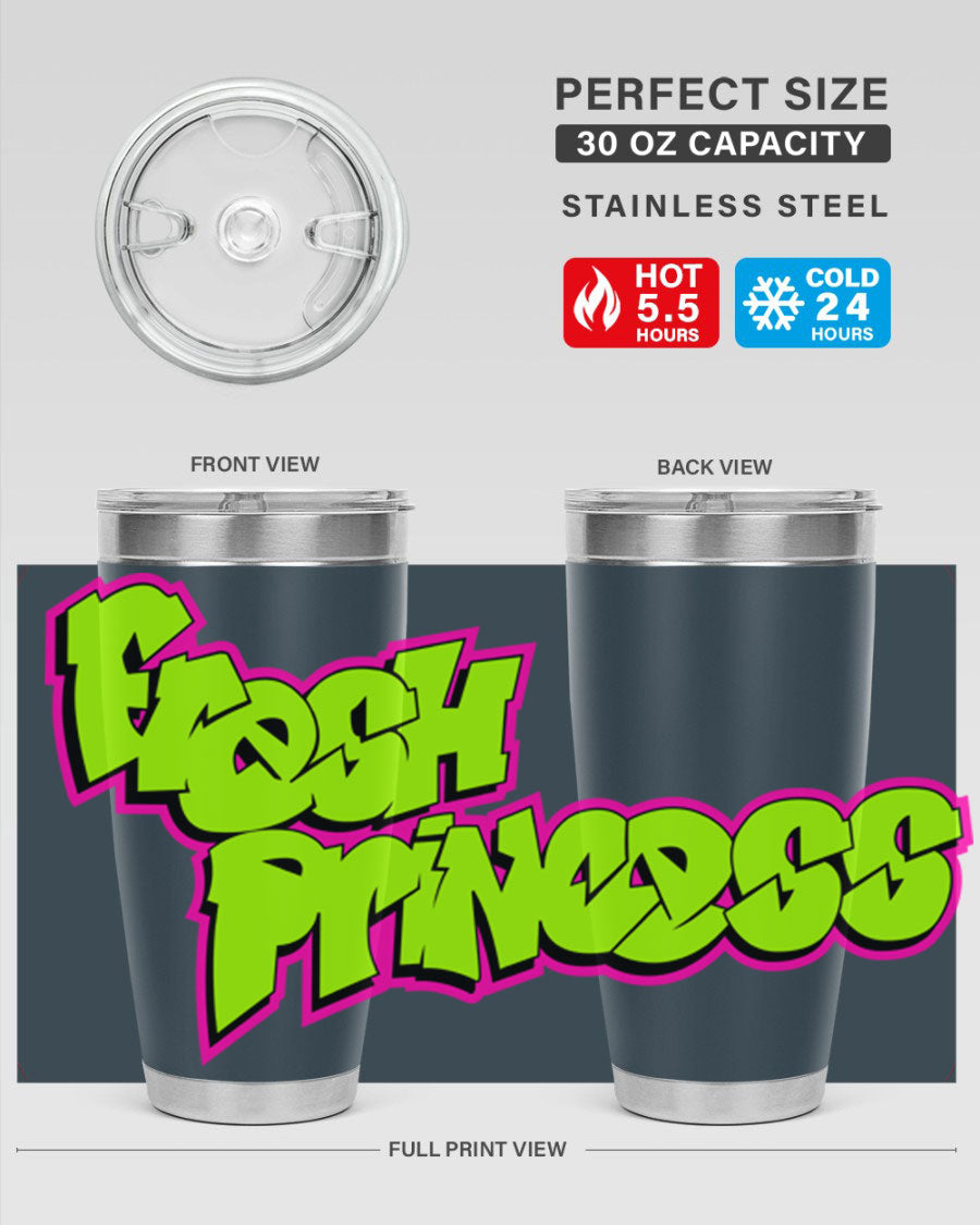 Fresh Princess 145# Cotton Tank featuring stylish black words and phrases, perfect for casual wear.