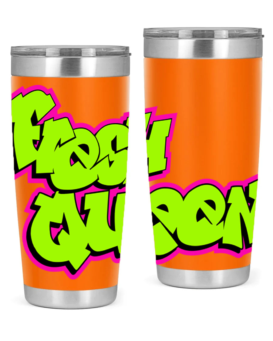 Fresh Queen Cotton Tank featuring stylish black words and phrases on a soft cotton fabric, perfect for casual wear.