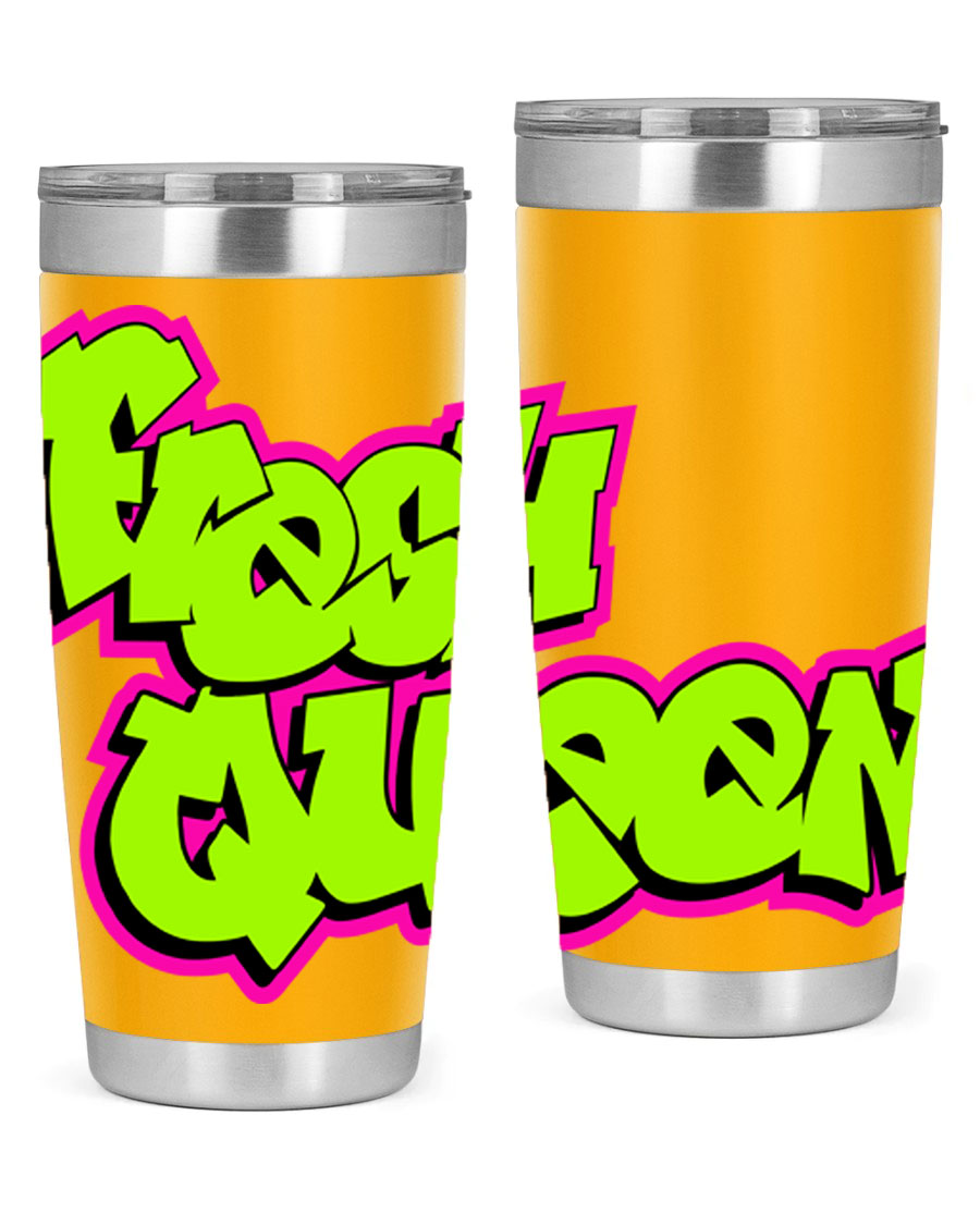 Fresh Queen Cotton Tank featuring stylish black words and phrases on a soft cotton fabric, perfect for casual wear.