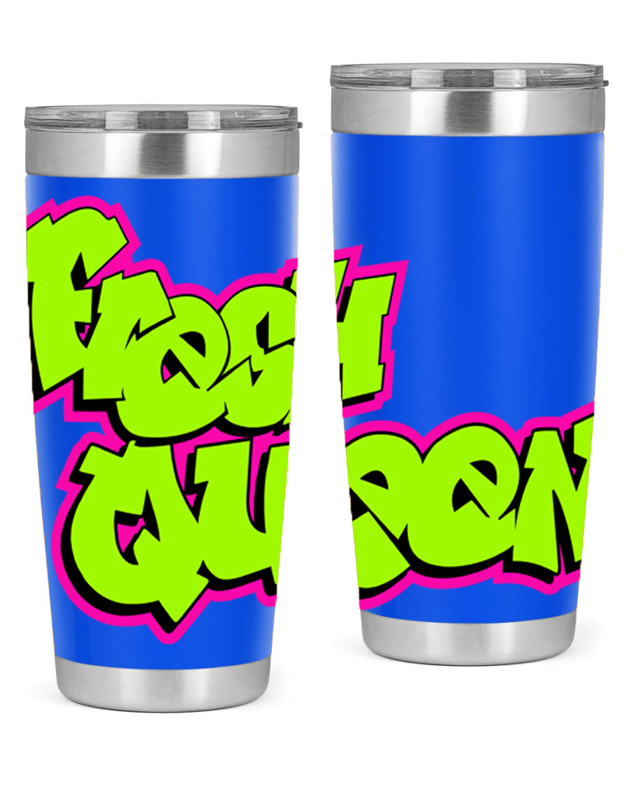 Fresh Queen Cotton Tank featuring stylish black words and phrases on a soft cotton fabric, perfect for casual wear.