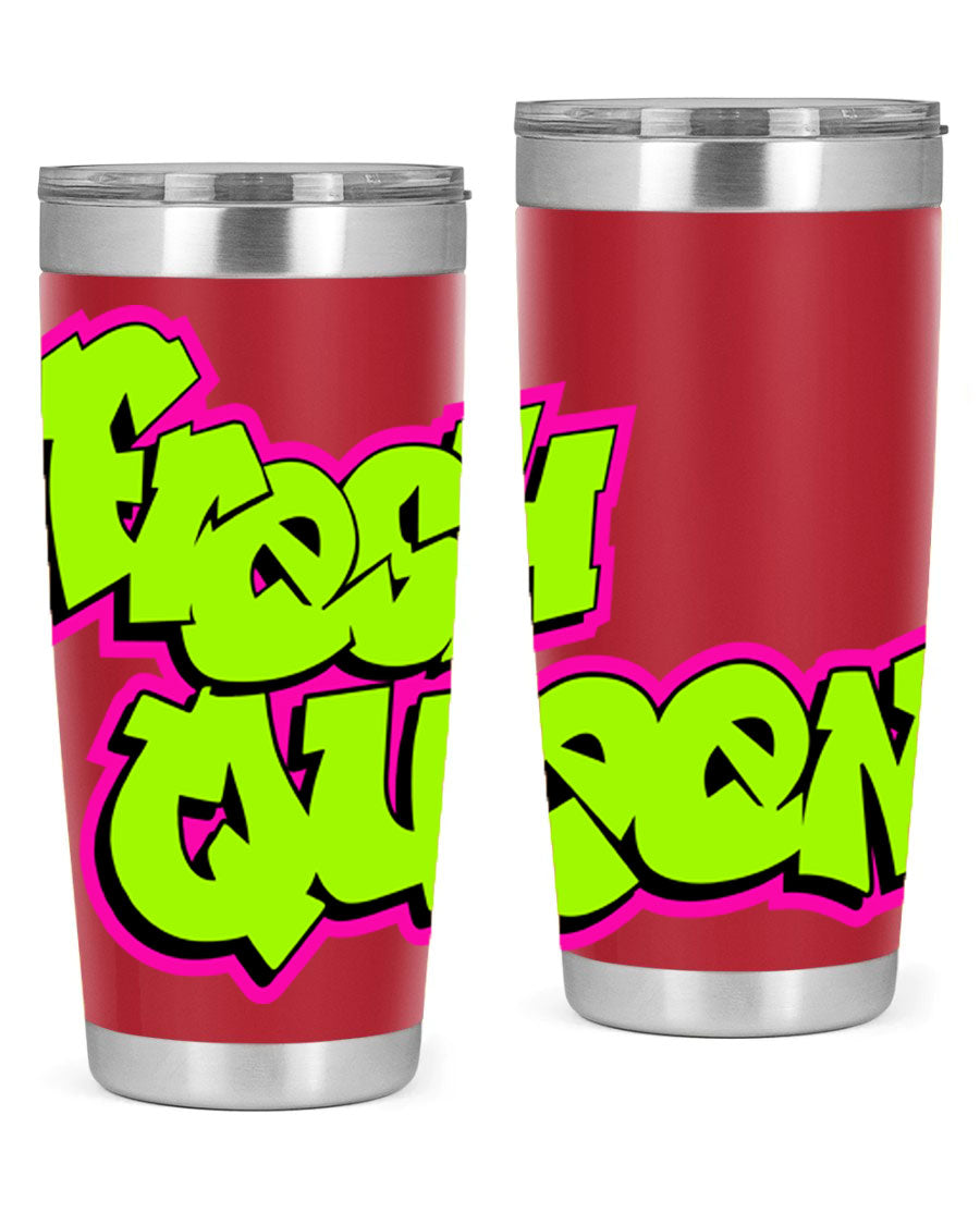 Fresh Queen Cotton Tank featuring stylish black words and phrases on a soft cotton fabric, perfect for casual wear.