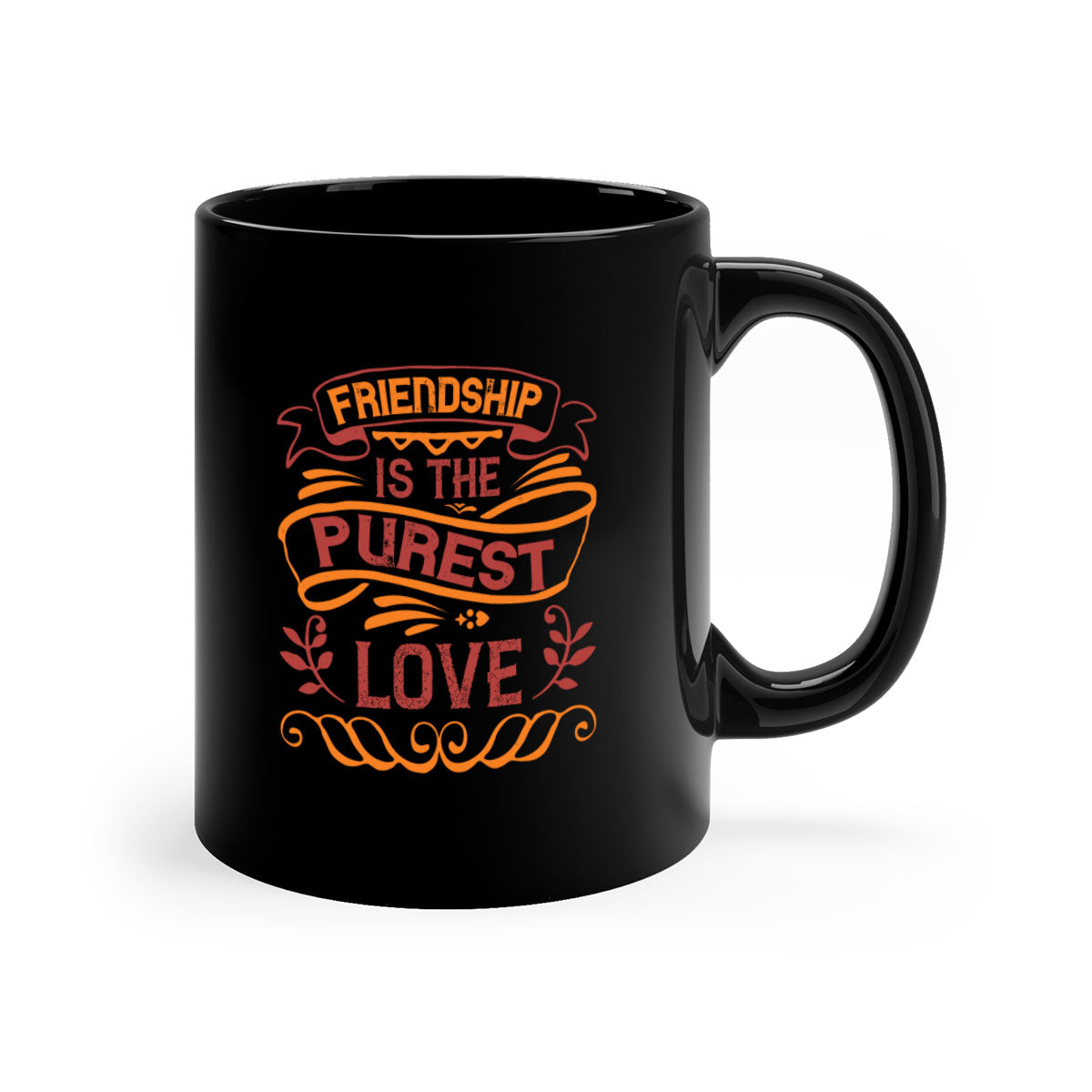 Two-tone Friendship is the purest love mug with colored handle and glossy finish, available in multiple colors.