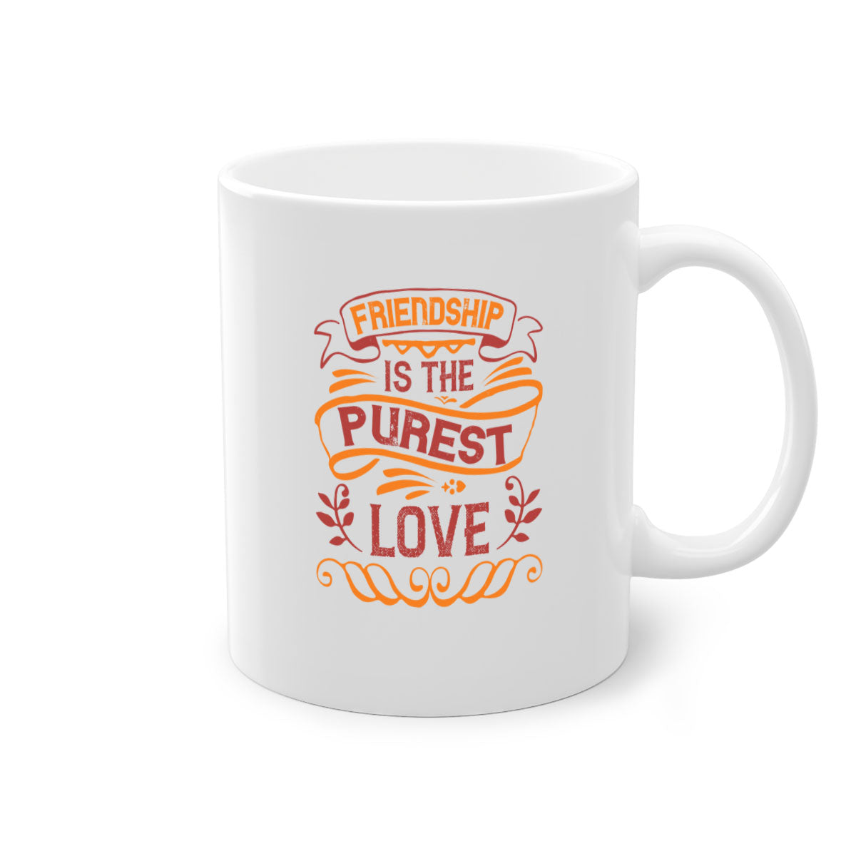 Two-tone Friendship is the purest love mug with colored handle and glossy finish, available in multiple colors.