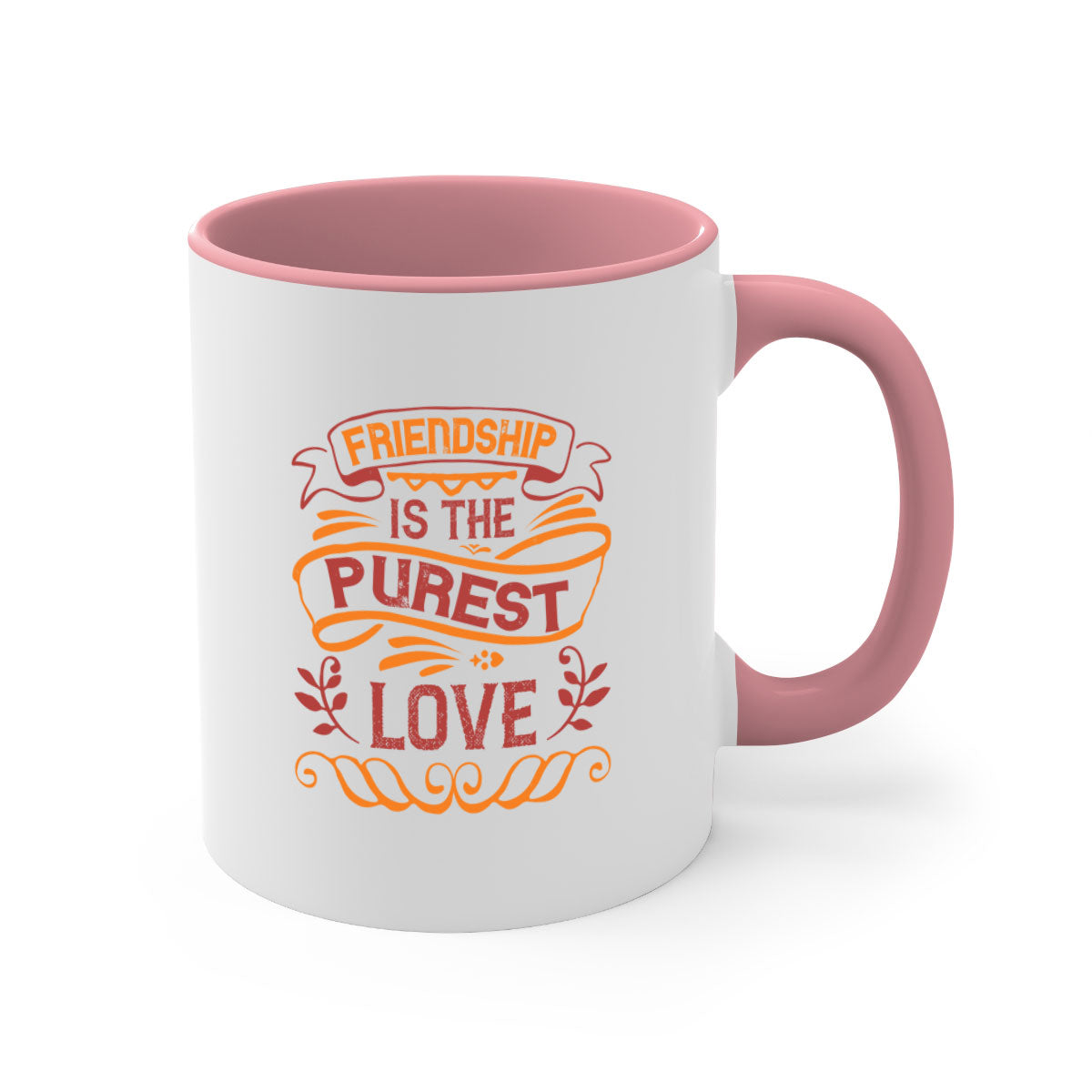 Two-tone Friendship is the purest love mug with colored handle and glossy finish, available in multiple colors.