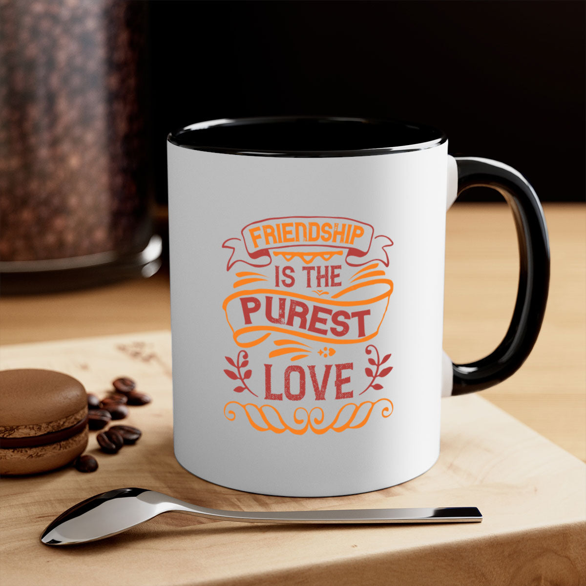 Two-tone Friendship is the purest love mug with colored handle and glossy finish, available in multiple colors.
