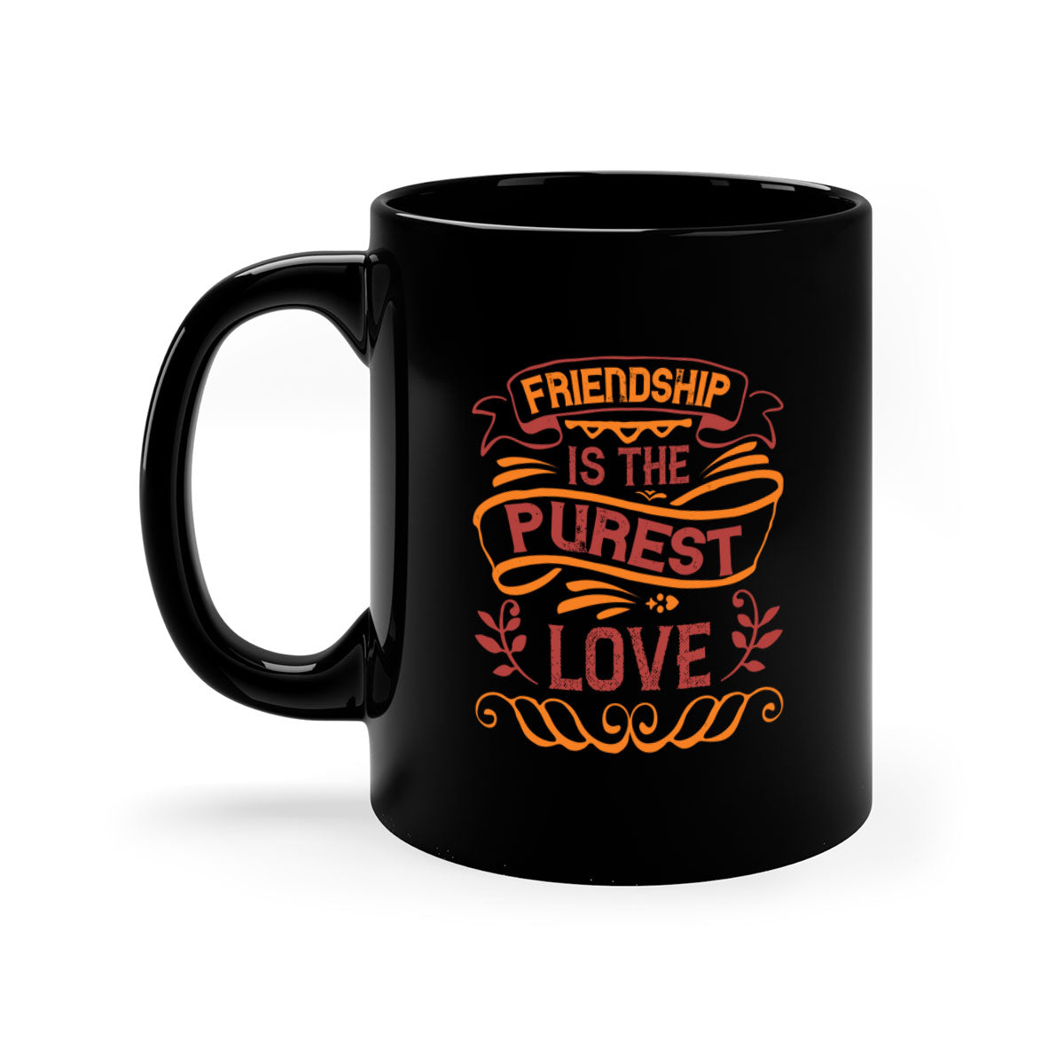 Two-tone Friendship is the purest love mug with colored handle and glossy finish, available in multiple colors.