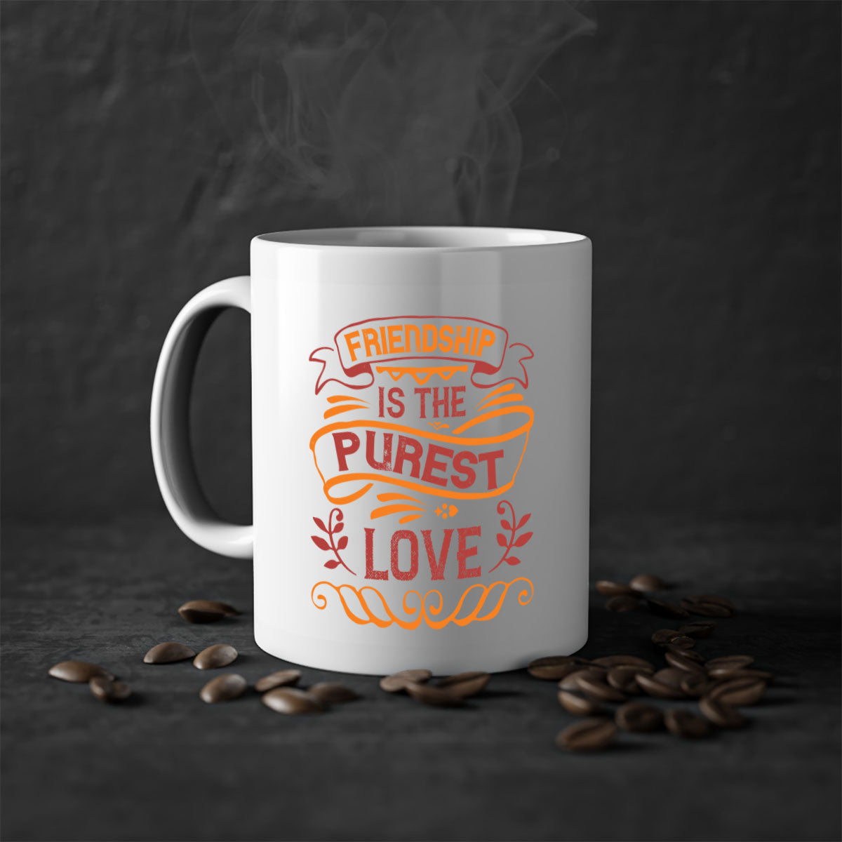 Two-tone Friendship is the purest love mug with colored handle and glossy finish, available in multiple colors.