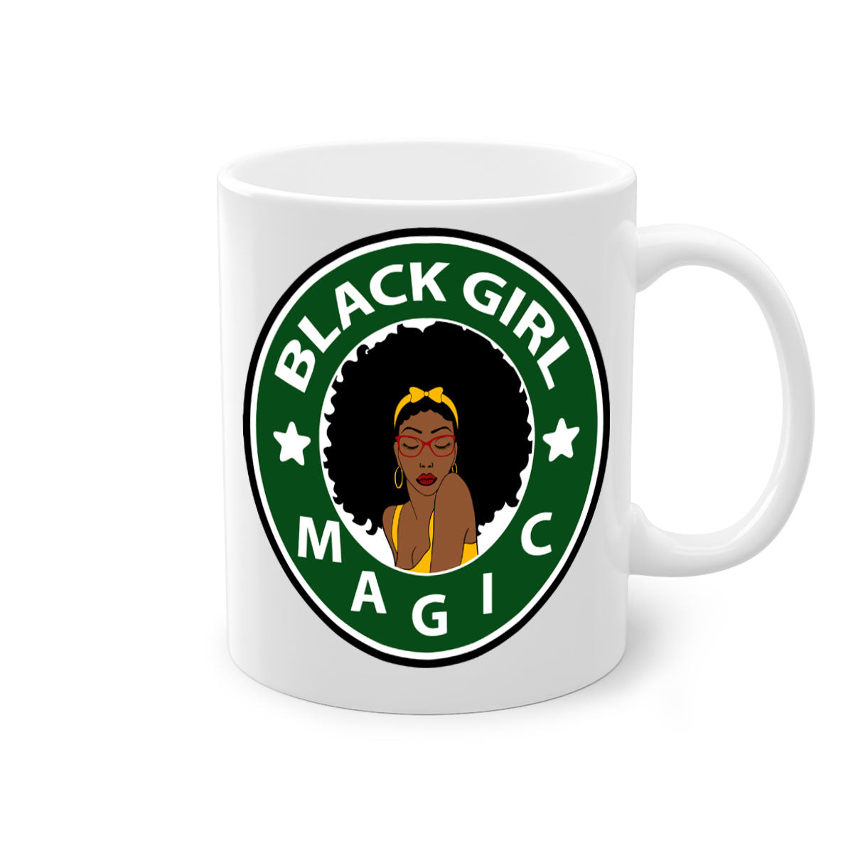 Front 37# Black Women Mug with a glossy finish, featuring a colored handle and interior, available in multiple colors.