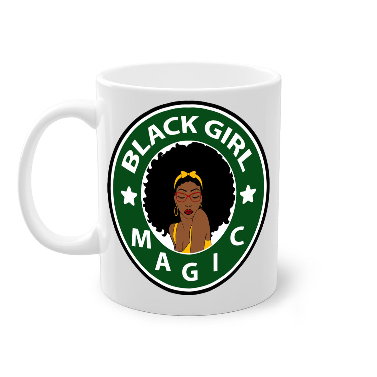 Front 37# Black Women Mug with a glossy finish, featuring a colored handle and interior, available in multiple colors.
