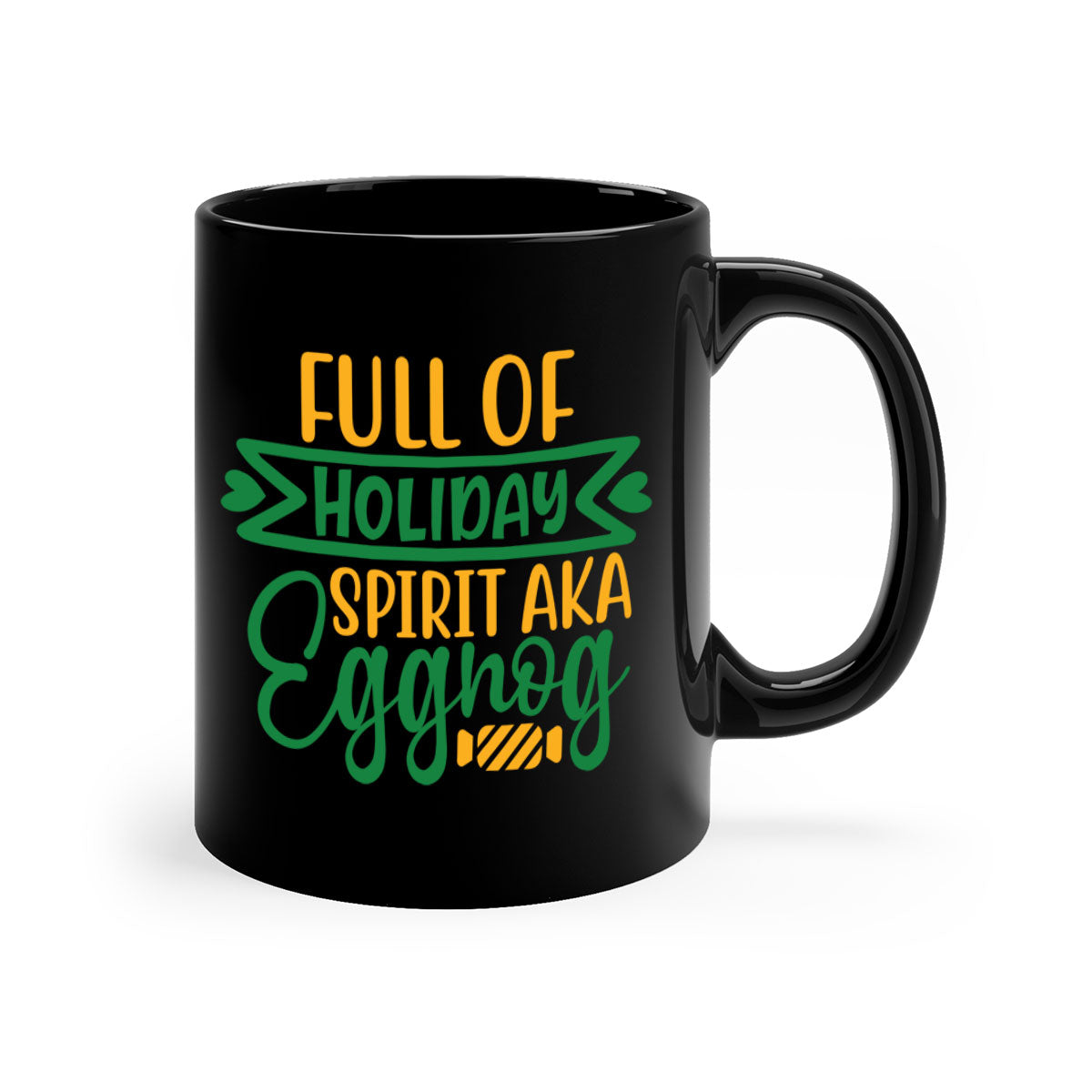 A festive eggnog style Christmas mug with a glossy finish, featuring a colored handle and interior, available in five vibrant colors.
