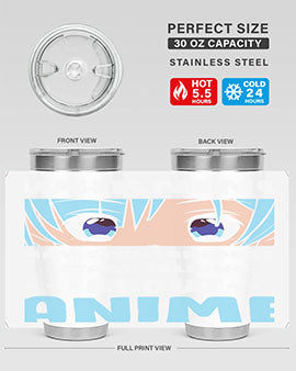 Funny Anime Talk About Anime 229# Tumbler featuring double wall vacuum stainless steel design with vibrant anime graphics.