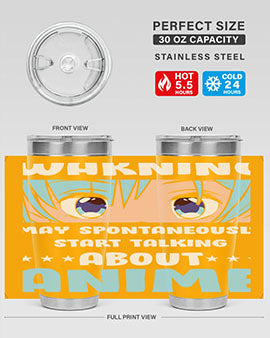 Funny Anime Talk About Anime 229# Tumbler featuring double wall vacuum stainless steel design with vibrant anime graphics.