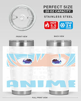 Funny Anime Talk About Anime 229# Tumbler featuring double wall vacuum stainless steel design with vibrant anime graphics.