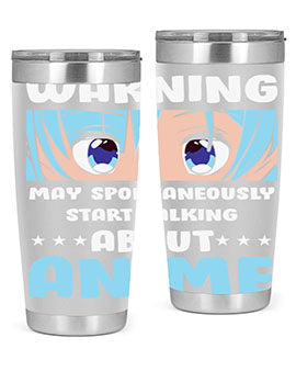 Funny Anime Talk About Anime 229# Tumbler featuring double wall vacuum stainless steel design with vibrant anime graphics.
