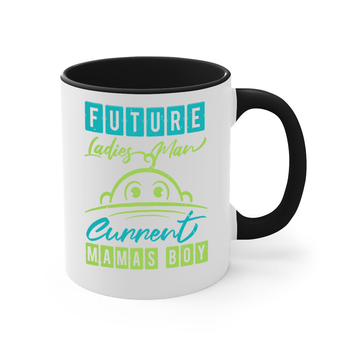 Future Ladies Man Style 41# Mug with colorful handle and glossy finish, available in multiple colors and sizes.