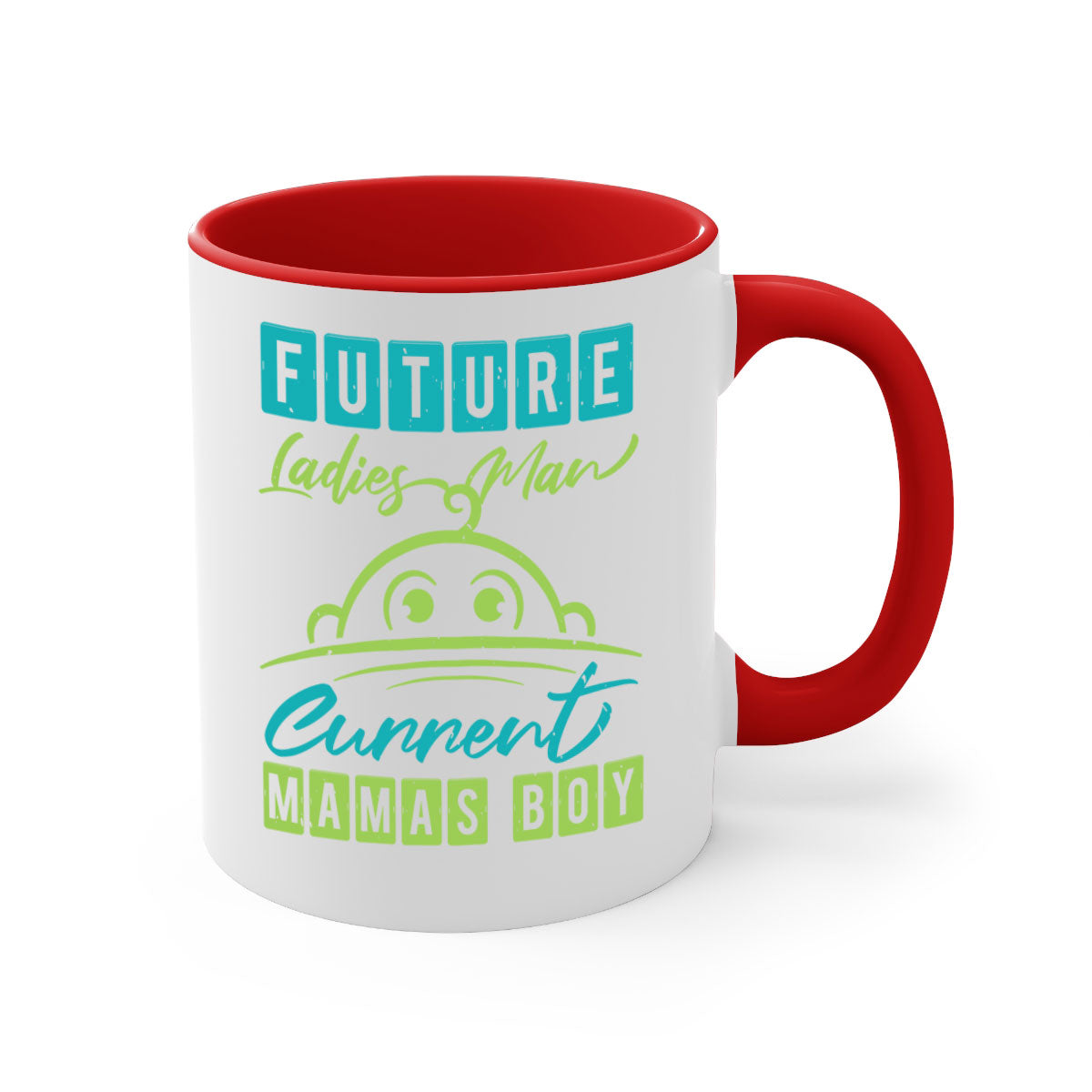 Future Ladies Man Style 41# Mug with colorful handle and glossy finish, available in multiple colors and sizes.