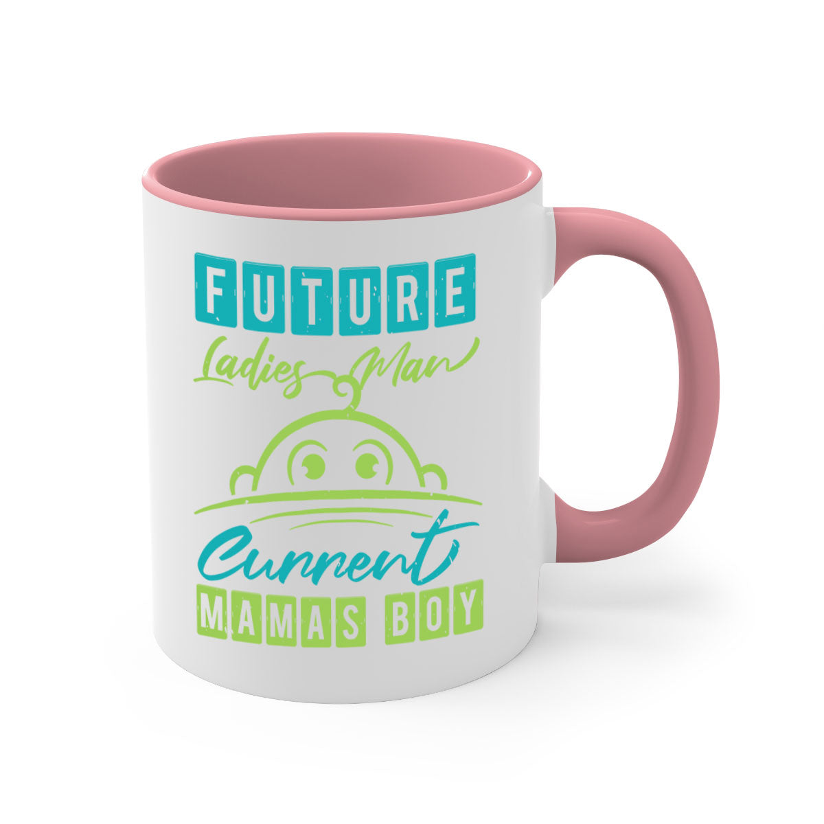 Future Ladies Man Style 41# Mug with colorful handle and glossy finish, available in multiple colors and sizes.
