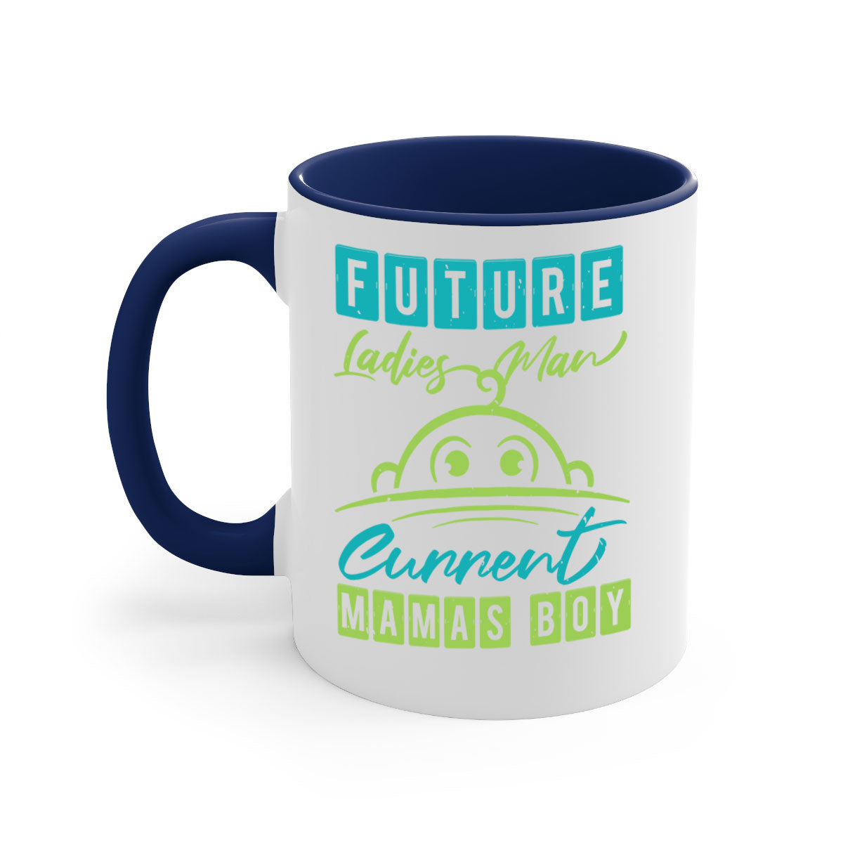 Future Ladies Man Style 41# Mug with colorful handle and glossy finish, available in multiple colors and sizes.