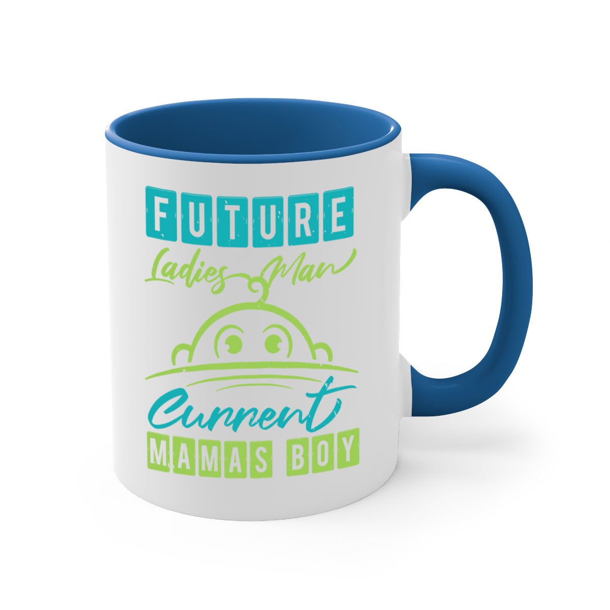 Future Ladies Man Style 41# Mug with colorful handle and glossy finish, available in multiple colors and sizes.
