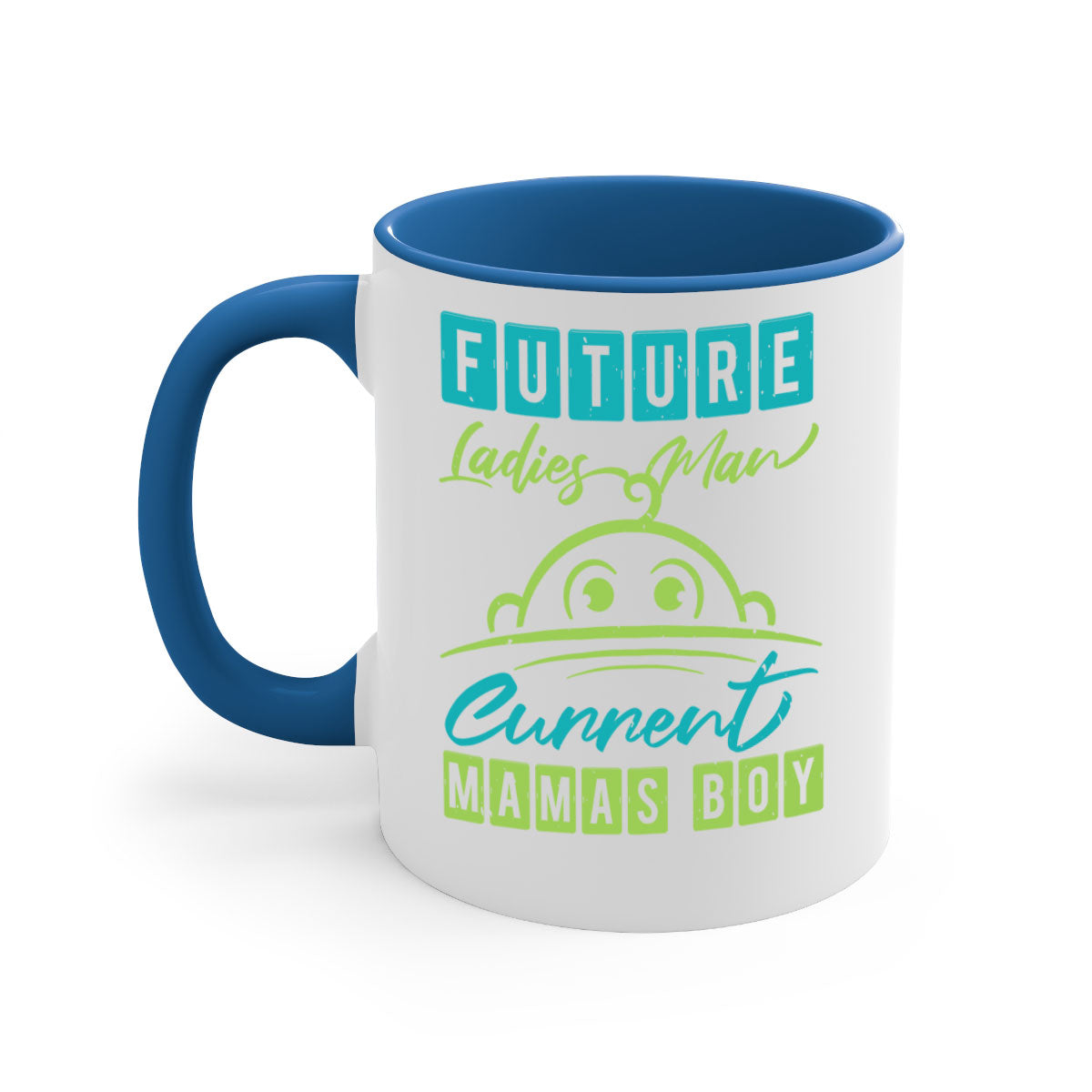 Future Ladies Man Style 41# Mug with colorful handle and glossy finish, available in multiple colors and sizes.
