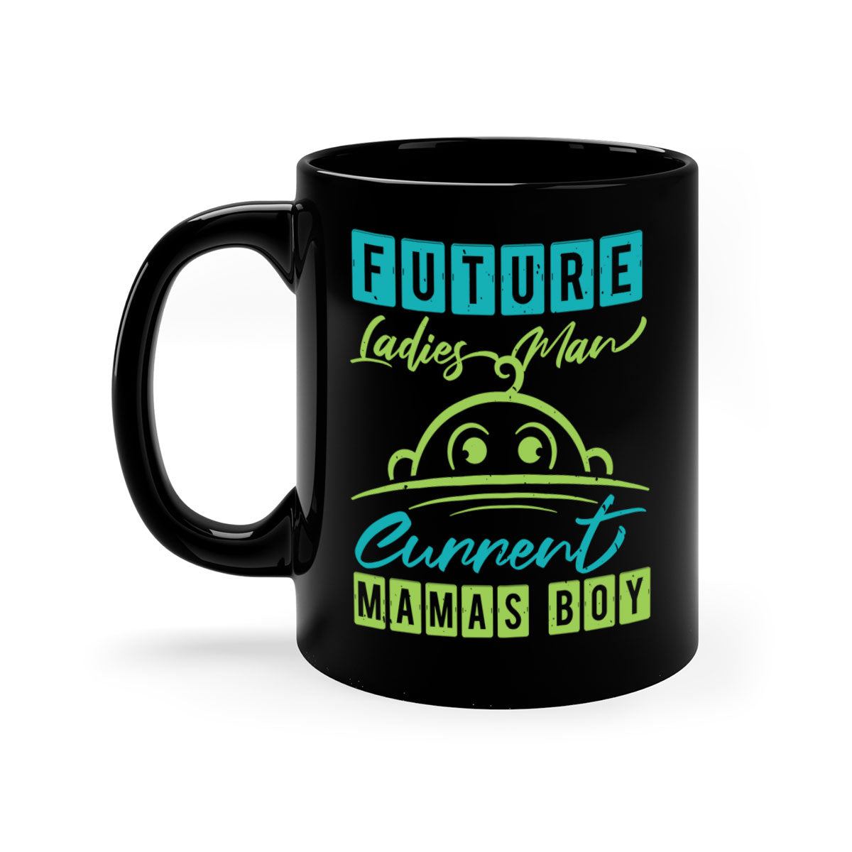 Future Ladies Man Style 41# Mug with colorful handle and glossy finish, available in multiple colors and sizes.
