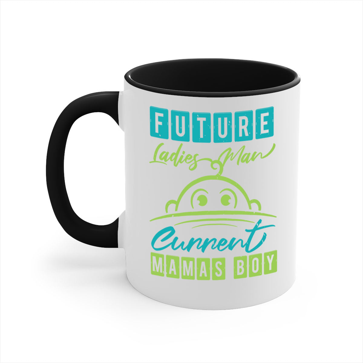 Future Ladies Man Style 41# Mug with colorful handle and glossy finish, available in multiple colors and sizes.