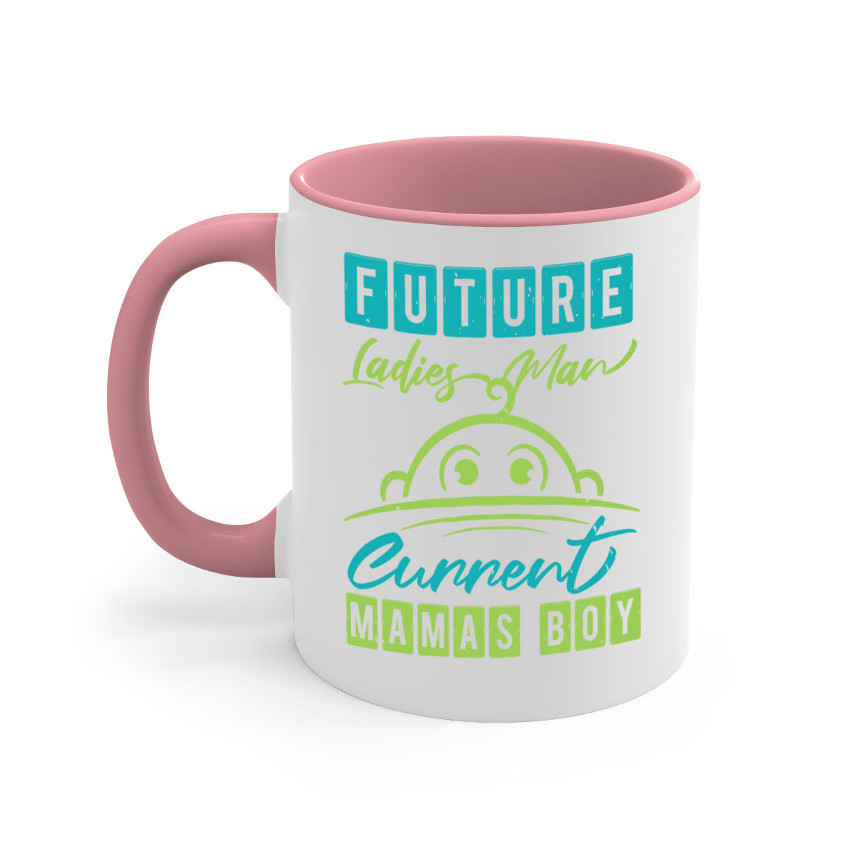 Future Ladies Man Style 41# Mug with colorful handle and glossy finish, available in multiple colors and sizes.