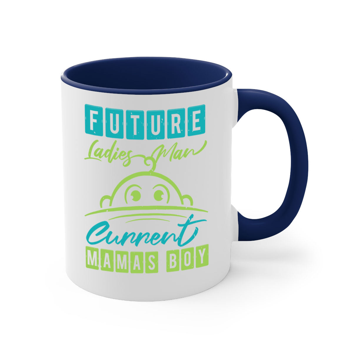 Future Ladies Man Style 41# Mug with colorful handle and glossy finish, available in multiple colors and sizes.