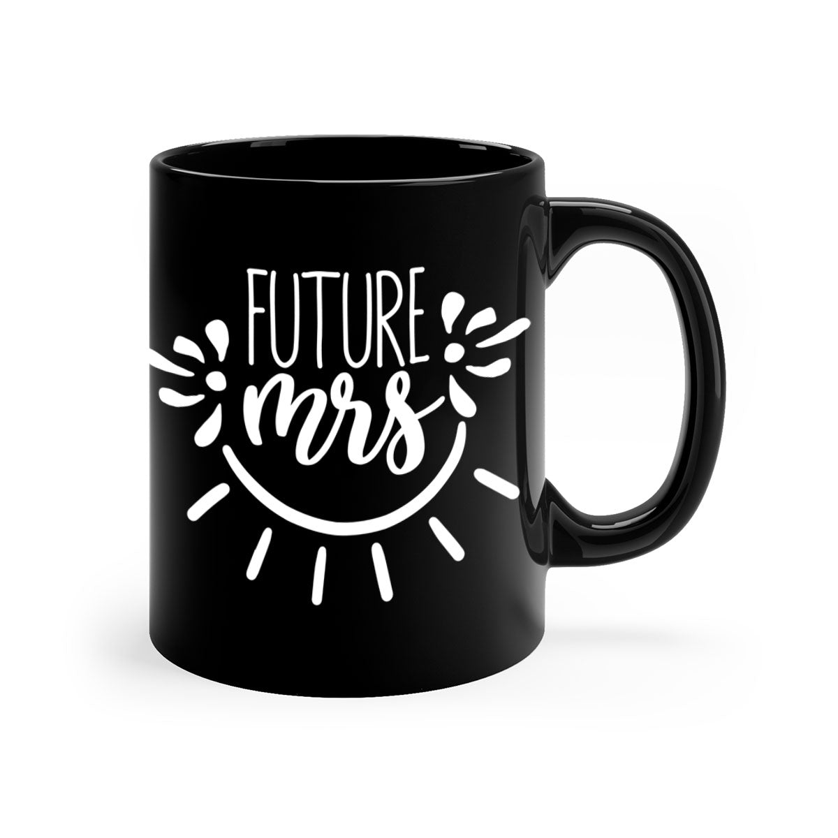 Future Mrs 40# Mug with colored handle and glossy finish, available in multiple colors and sizes.