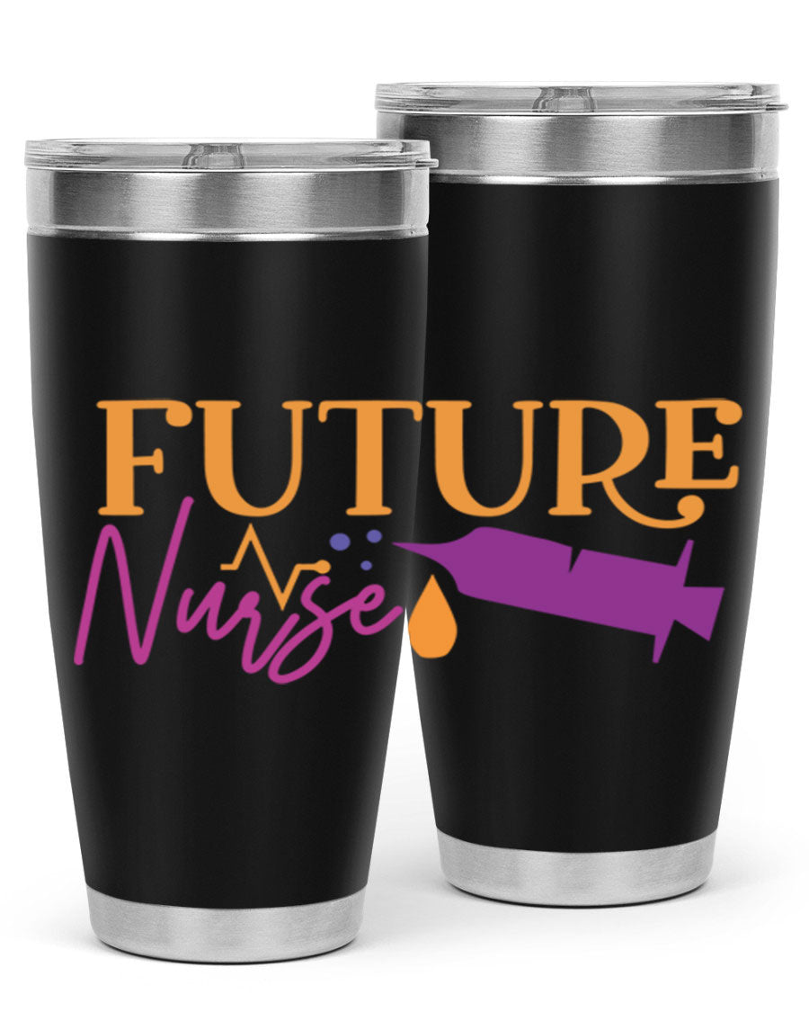 Future Nurse Style 183# tumbler in stainless steel with a vibrant design, available in 20oz and 30oz sizes.