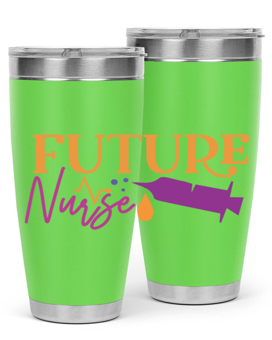 Future Nurse Style 183# tumbler in stainless steel with a vibrant design, available in 20oz and 30oz sizes.