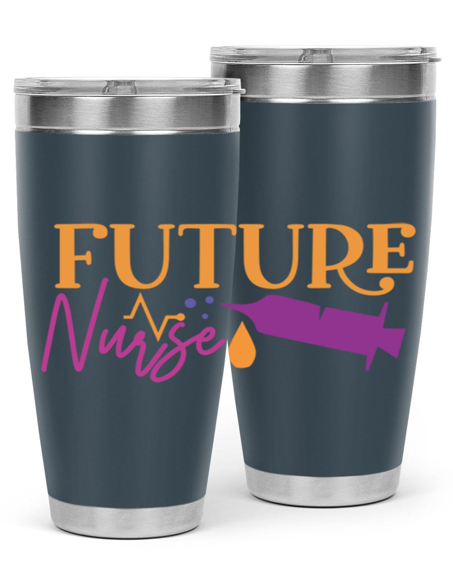 Future Nurse Style 183# tumbler in stainless steel with a vibrant design, available in 20oz and 30oz sizes.