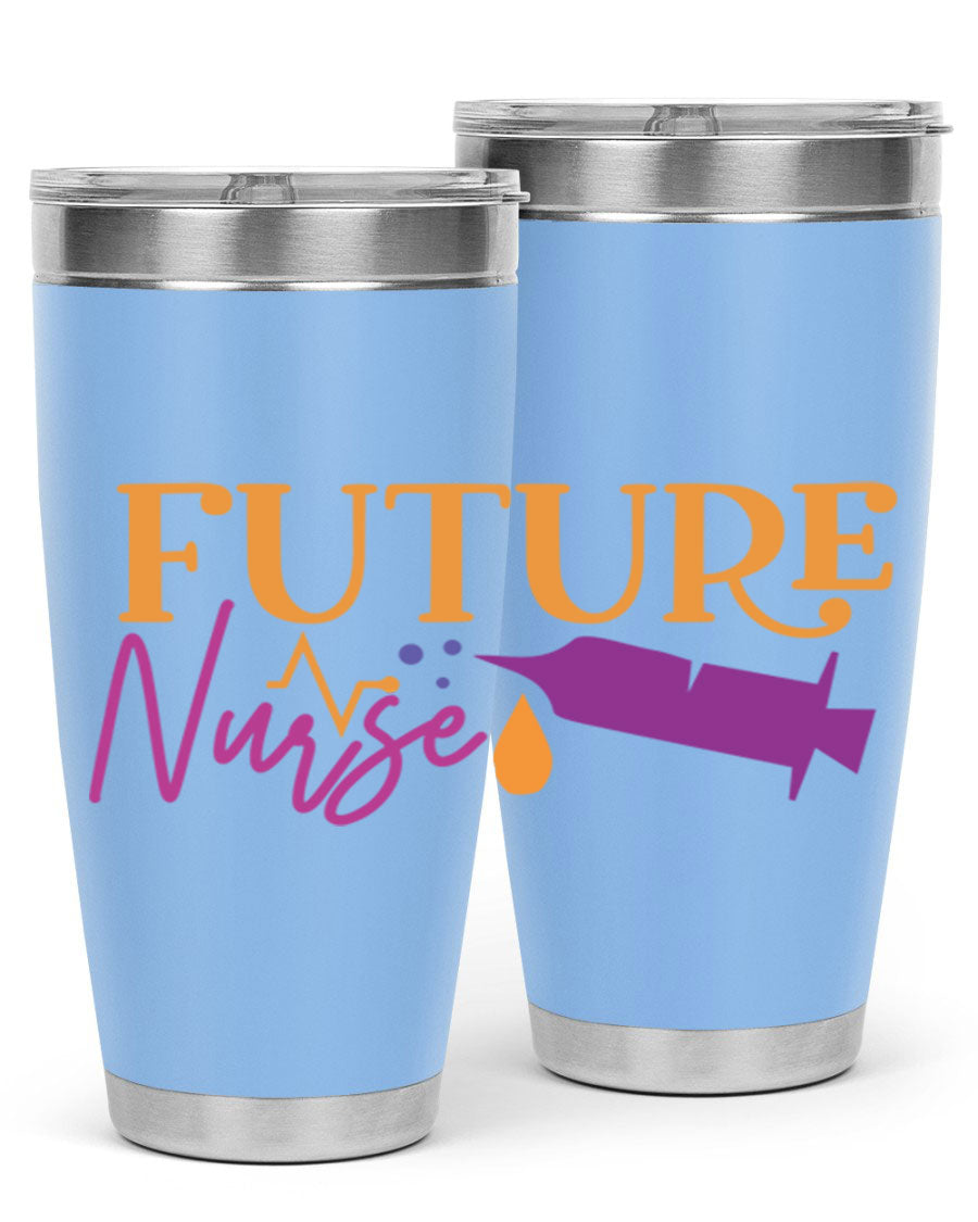 Future Nurse Style 183# tumbler in stainless steel with a vibrant design, available in 20oz and 30oz sizes.