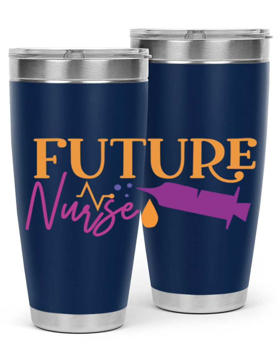 Future Nurse Style 183# tumbler in stainless steel with a vibrant design, available in 20oz and 30oz sizes.